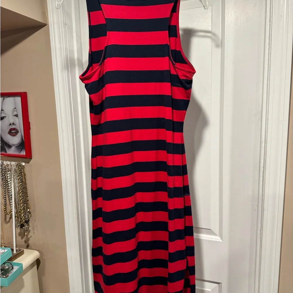 a new day Red and Navy Striped Tank Maxi Dress Size Medium - Picture 4 of 7